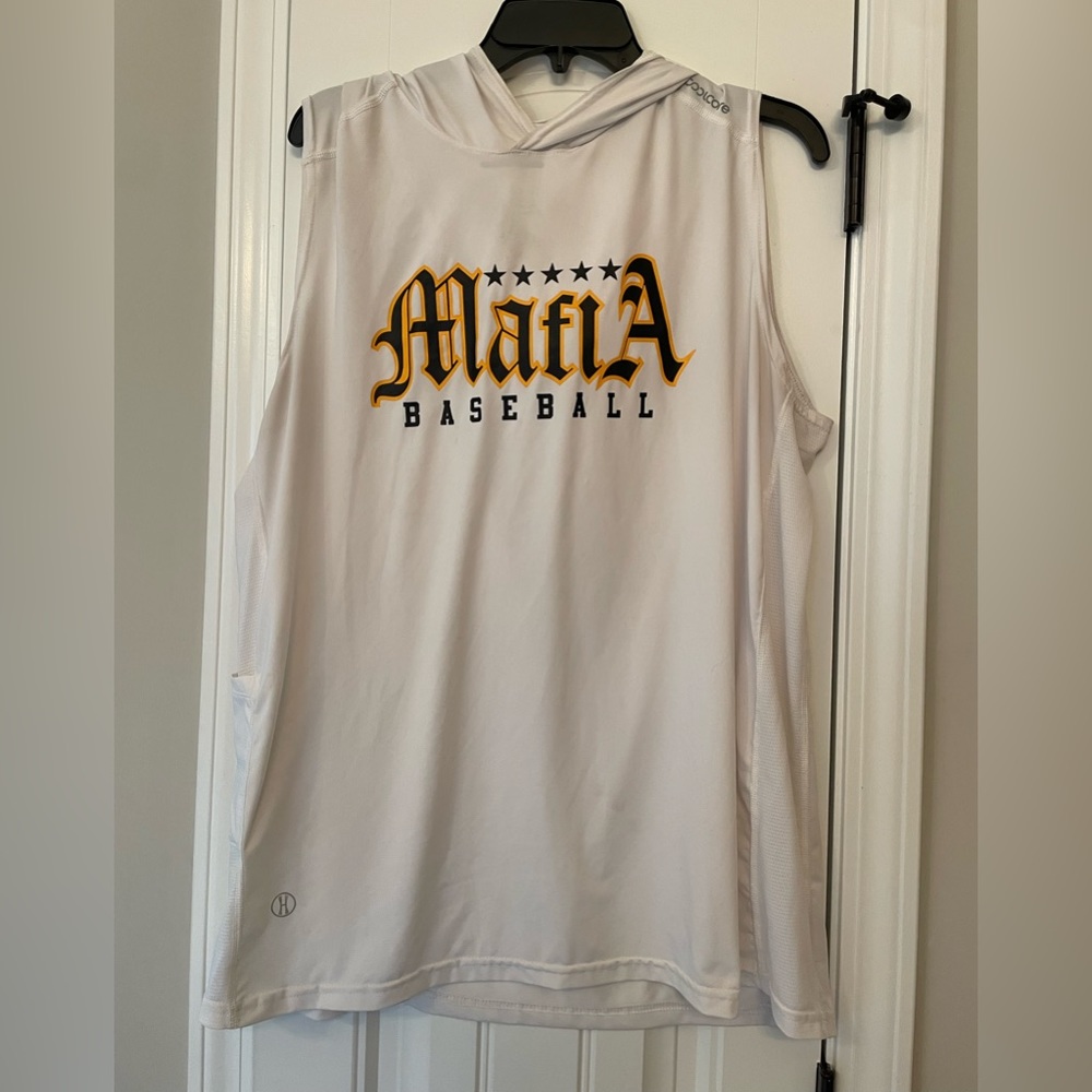 Five Star Baseball, White Hooded Tank Top, Men’s XL, Holloway